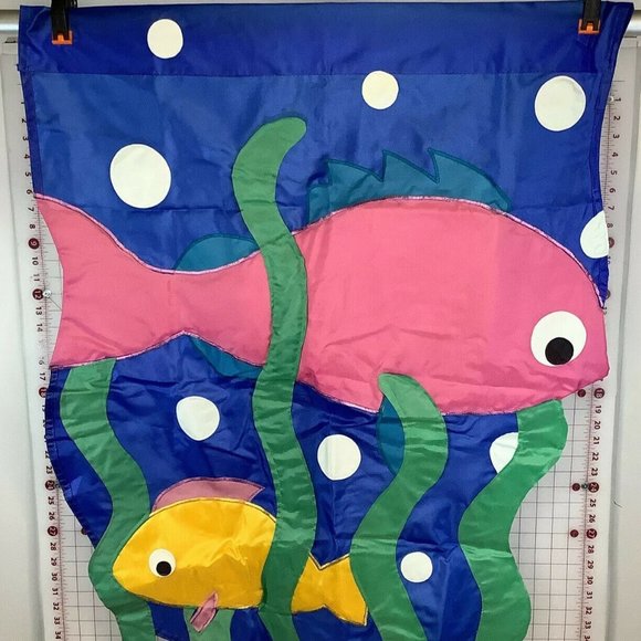 Kids Under Water Fish Flag window curtain wall decor Size 27 x 39.5 inch - Picture 4 of 4